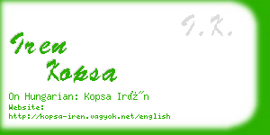 iren kopsa business card